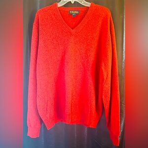 LIKE NEW!!! MENS BROOKS BROTHERS 100% 3PLY ITALIAN RED CASHMERE XL SWEATER